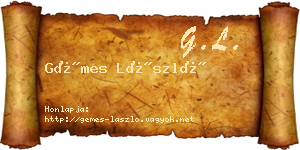 Gémes László névjegykártya